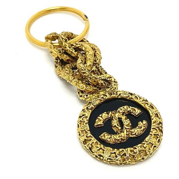 CHANEL Vintage charm Key ring brass Gold x Black - Picture 5 of 8